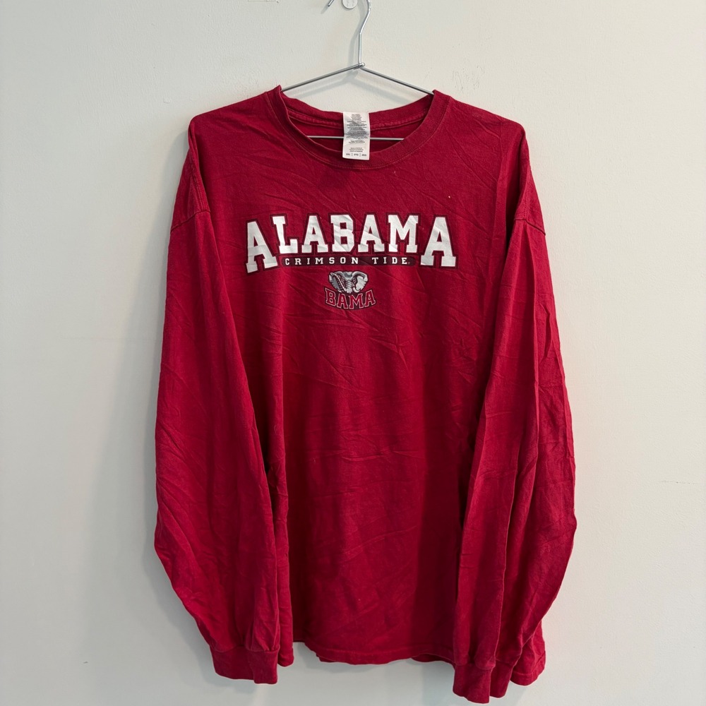 Gildan Alabama Crimson Tide Long Sleeve T-Shirt Mens 2XL Red NCAA Football